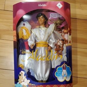 1992 New In Box Matel Disney Aladdin White and Gold Action Figure Set